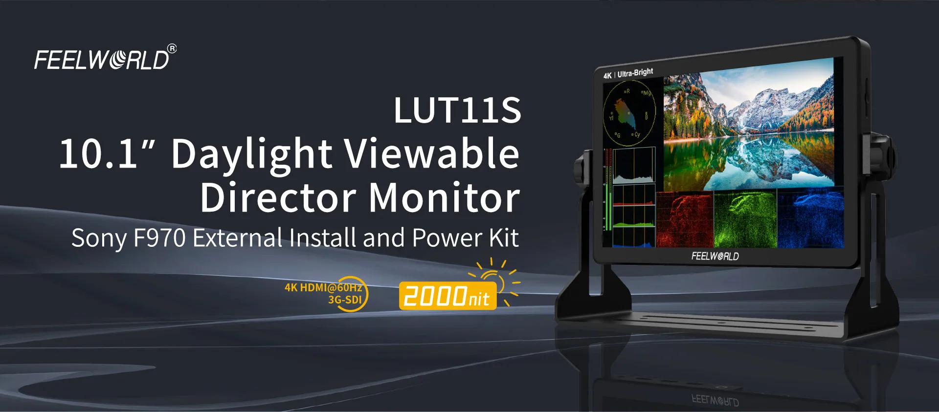 LUT11S 10.1'' 2000nit IPS Touch Screen 3DLUT 3G-SDI HDMI DSLR Camera Monitor Sui