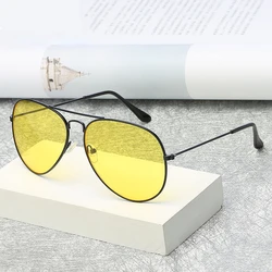 Pilot Yellow Sunglasses Women Day Night Vision Glasses Classic Brand Designer Male Sun Glasses for Driving Clear Lens Glasses