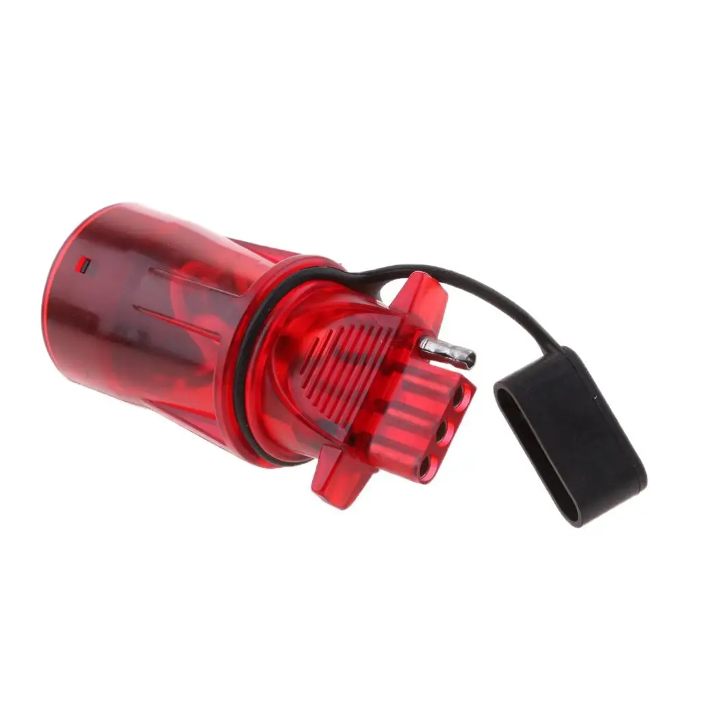 Red 7-Way Round to 4 Pin Flat Trailer Light Adapter Plug for Car RV