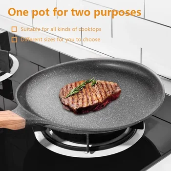 Pan Crepe Pancake Pan Nonstick Frying Pot with Wooden Handle Omelet Saucepan Cooking Steak Pan Kitchenware Induction Crepe Maker 1