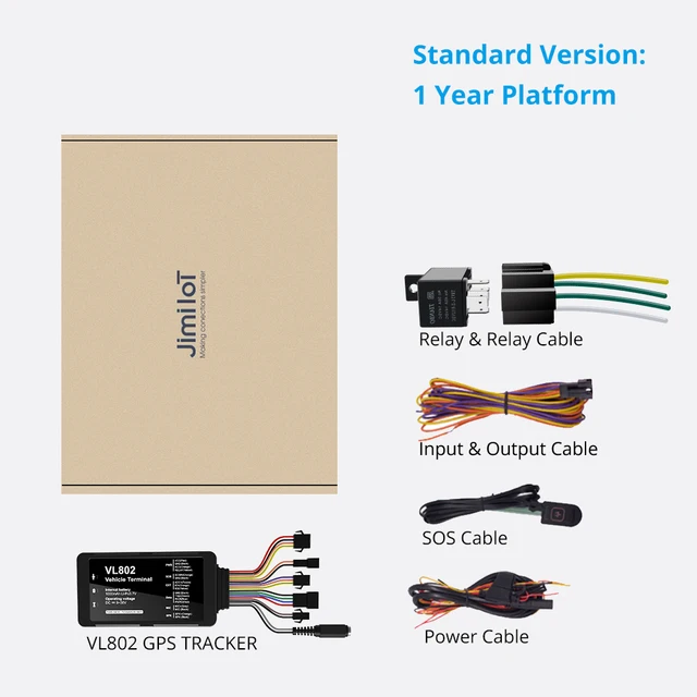 Jimi VL802 4G GPS Tracker With Real-time Tracking Remote Monitoring Via APP Web Multiple Alerts Car Trackers For Vehicles Truck