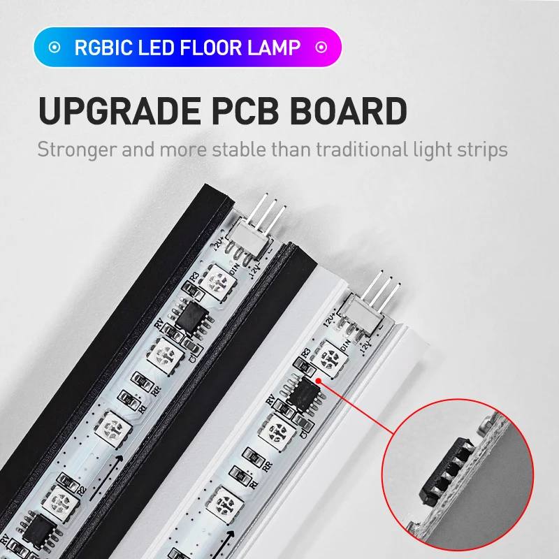 LED Floor Lamp RGB LED Floor lamp 180CM Smart APP Remote Control Modern Corner Floor Light Indoor Home Decor