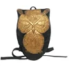 2022 Women Man hop trend Backpack Cool Black PU Leather 3D Graphic Embossed Owl Backpack Female Hot Sale Women Bag 2