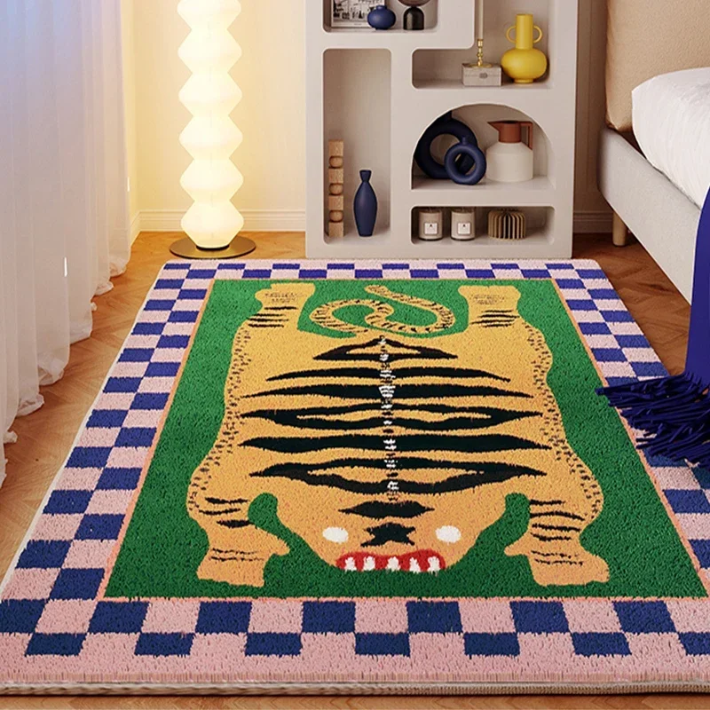

Living Room Carpet Bedroom Bedside Soft Shaggy Floor Mat Tiger Rug Cute Animal Floor Mats Decoration Fluffy Area Rugs Household