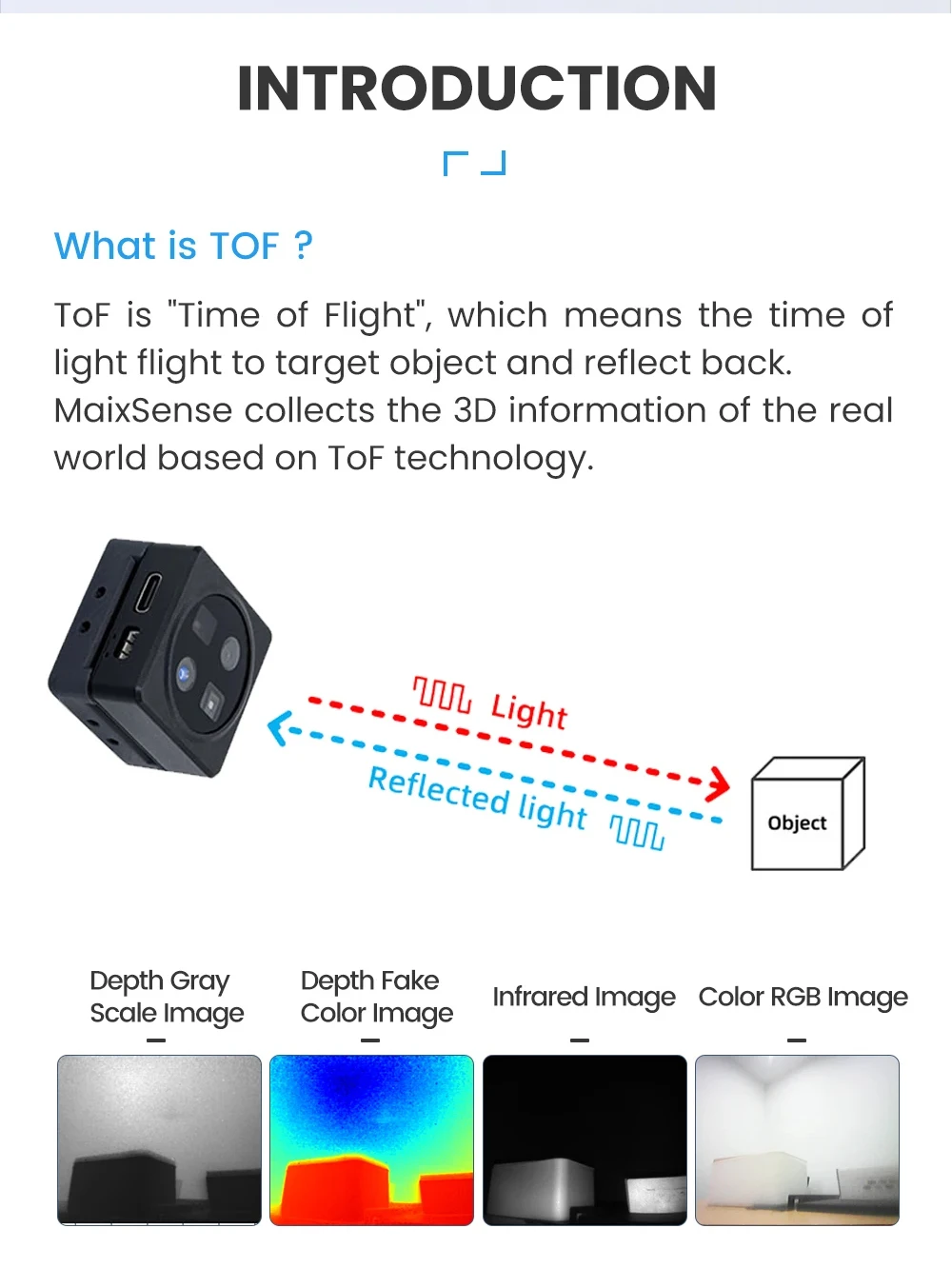 Sipeed MaixSense A010/A075V 3D Sensor Module RGBD TOF 3D Depth Vision MCU&ROS Ca