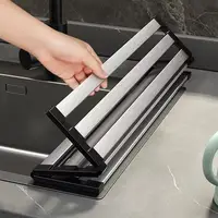 Évier de cuisine, égouttoir à rideaux, en acier inoxydable, Gel de silice, étagère de rangement pliable, étagère filtrante étanche, organisateur 2
