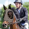 1pcs Leopard Print Horse Fly Masks with Ears - Comfortable, Elastic & Durable Riding Gear for Horses 1