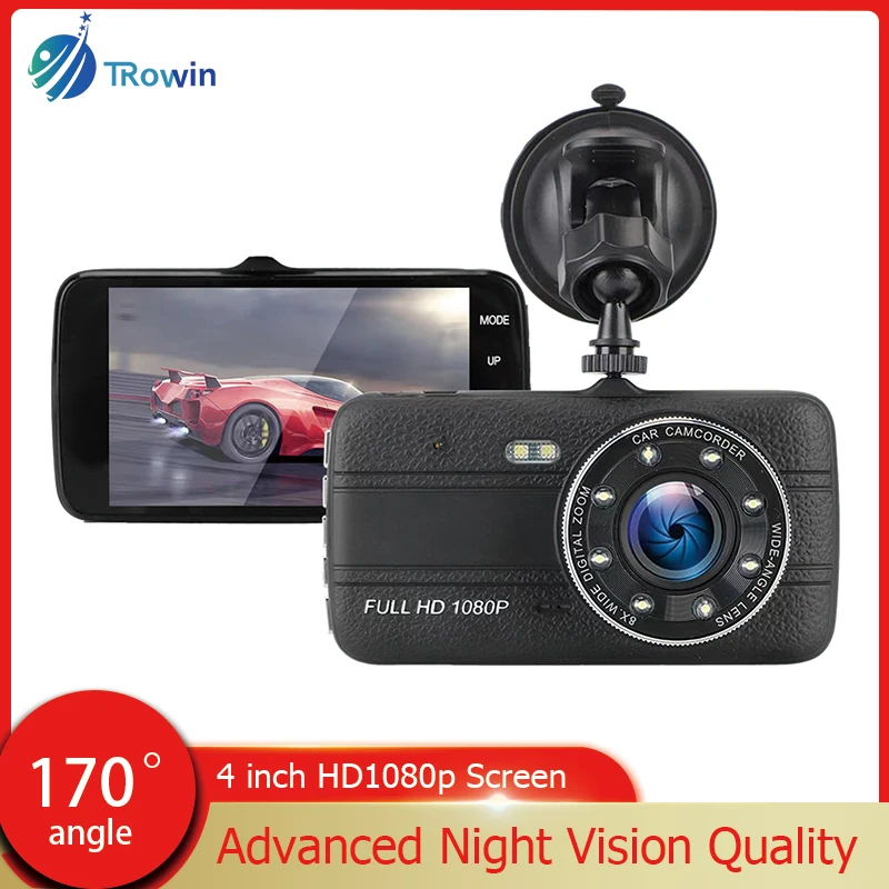 

4''Car DVR HD 1080P Dash Cam Rear View Vehicle Camera Drive Video Recorder Black Box Night Vision Auto Dashcam Car Accessories