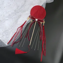 Éventail de palais hanfu fait à la main, accessoire, brodé à la main, style chinois, rétro, groupe de glands, 2021 
