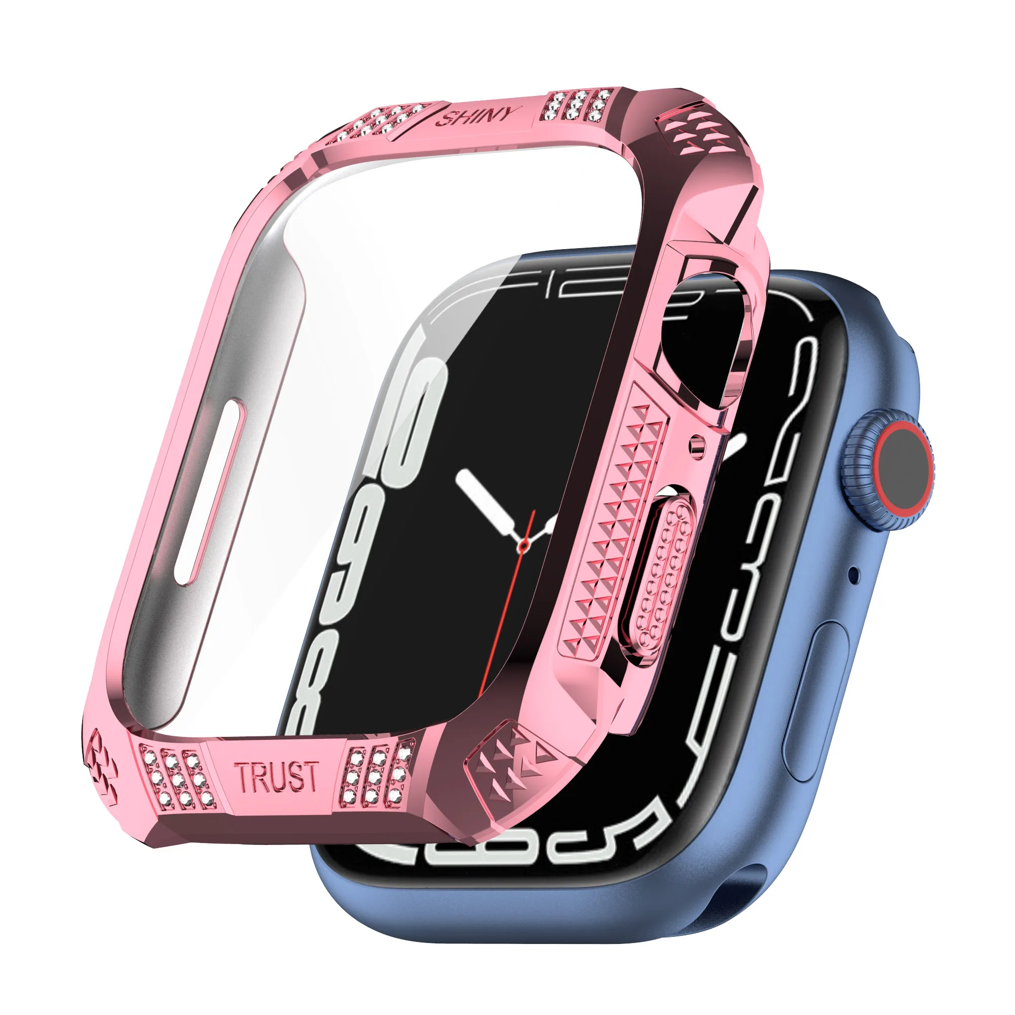 Apple Watch 7  ð ̽ 45MM PC + ȭ ʸ, м ̾Ƹ  Ʈ ġ Ƽ  ü ȣ Ŀ