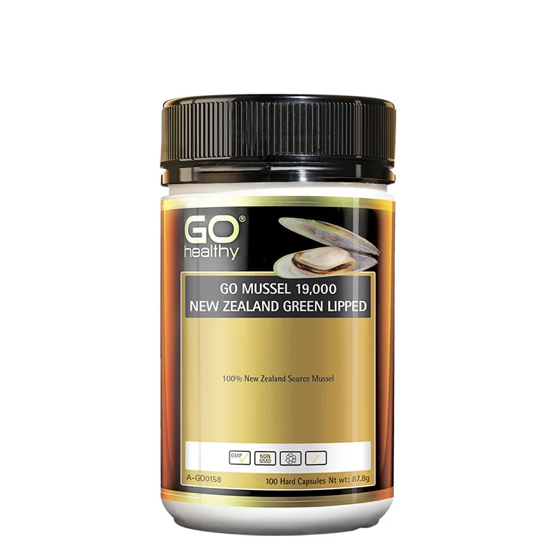 

GO Mussel 19,000 Zealand Green Lipped 100% New Zealand Souree Mussel 100 Hard Capsules