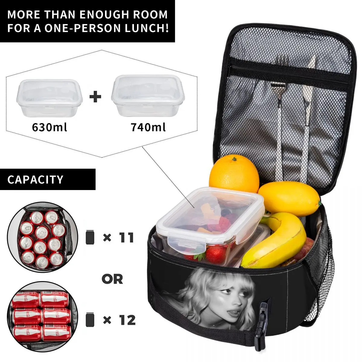 Sabrina Carpenter 2024 Tour Merch Insulated Lunch Bags For Work Food Container Portable Thermal Cooler Lunch Boxes 4