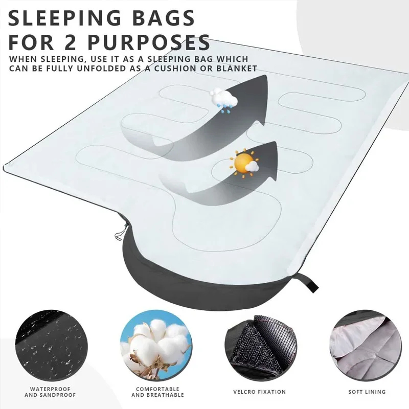 Extra thick XL Sleeping bag Large Wide Camping Sleeping Bags Portable Waterproof for Backpacking Hiking Warm Cool Weather sleeping bag