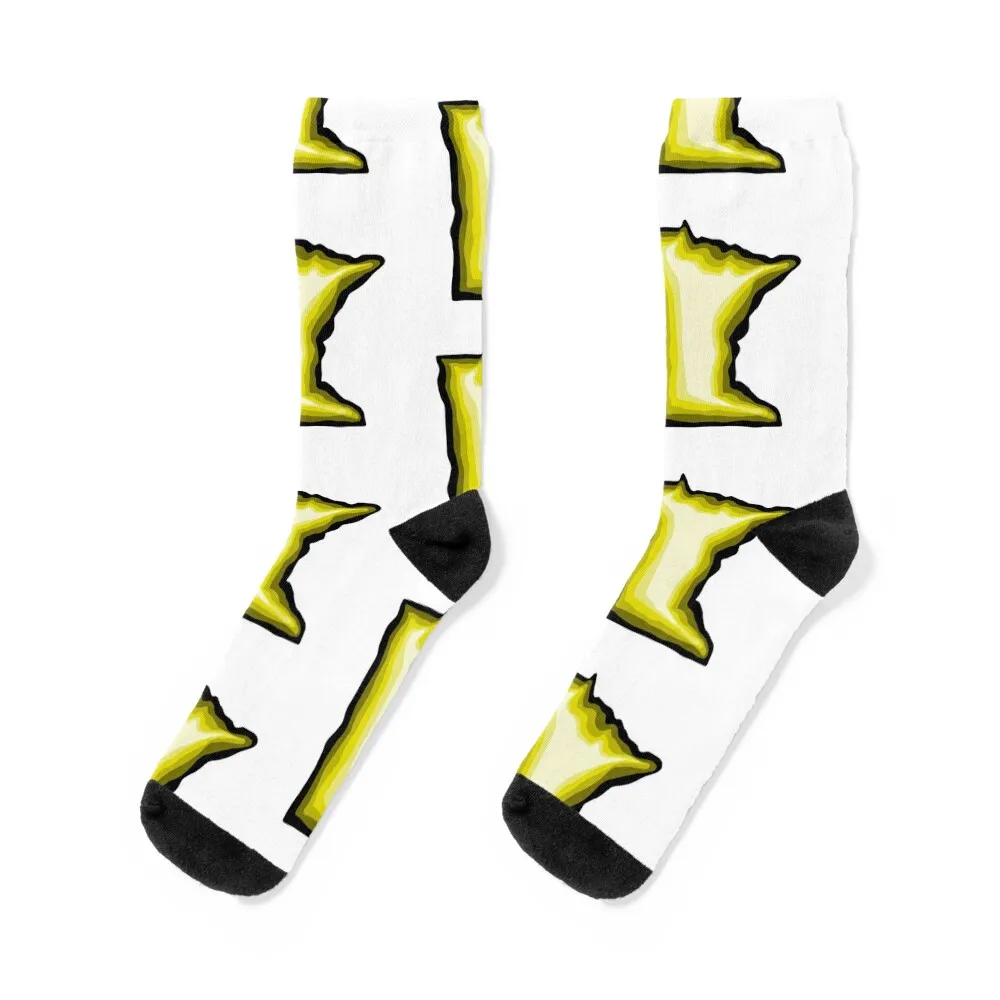 

Bright Yellow Minnesota Socks hockey Lots Novelties heated Men Socks Luxury Brand Women's