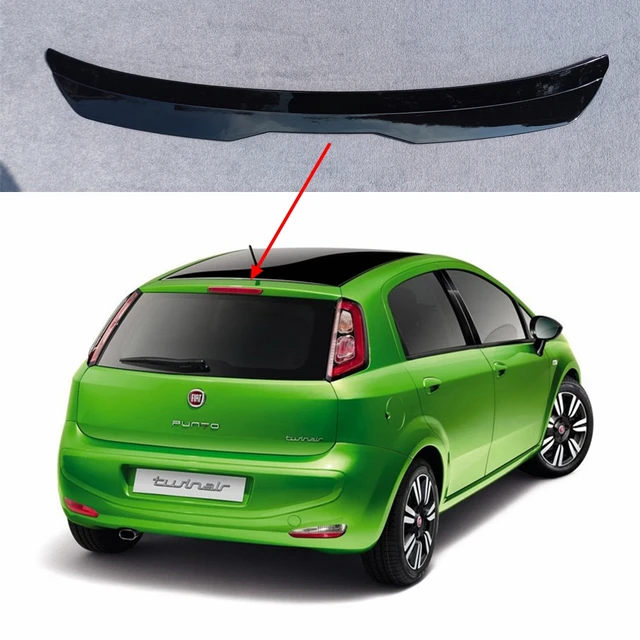 Rear Wing Spoiler For FIAT GRANDE PUNTO ABARTH 2007 2008 2009 2010 Glossy  Black ABS Plastic Roof Wing Hatchback Spoiler Lip - AliExpress