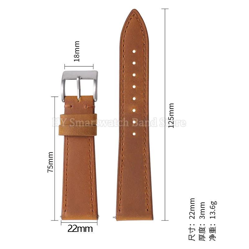 Elegant Universal Leather Watch Strap - Quick Release Fashion Band in Black and Brown