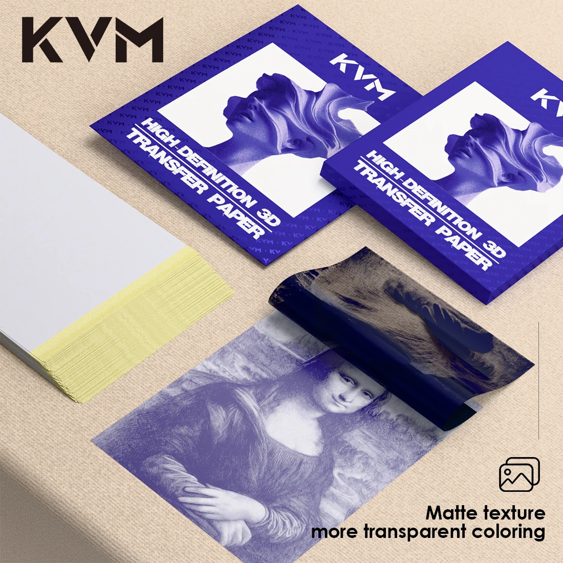 KVM 25-100 Fogli A4 Carta Transfer per Tatuaggi, Carta da Tracciatura per Disegno a Mano e Trasferimento Termico, Adatta per Macchina per Trasferimento Tatuaggi - immagine 2