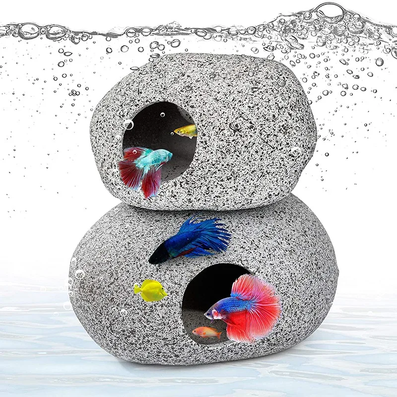 Decorazioni Per Cave D'Acquario, Accessori Per Acquari A Scomparsa Betta, Cichlid Per Gamberetti Allevamento Naturale Che Nasconde Pietre Cave, Pesce
