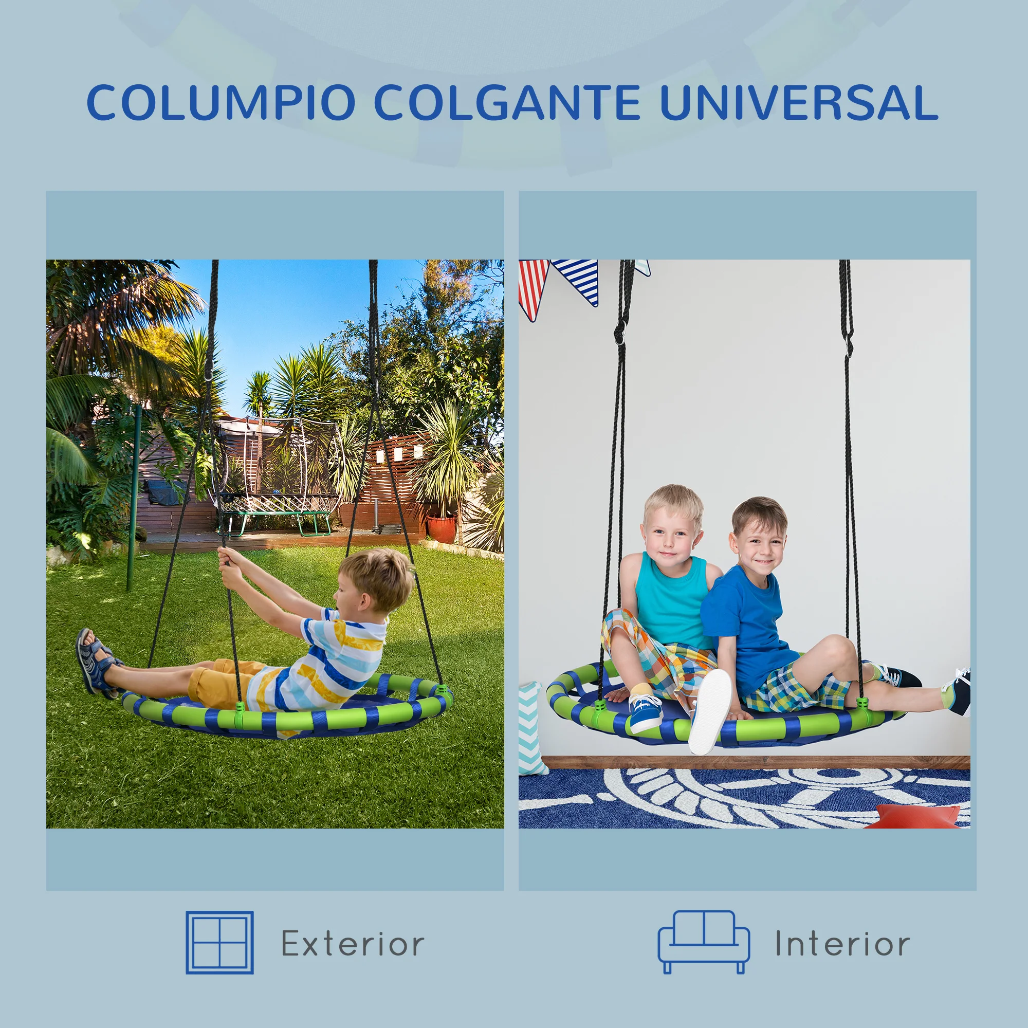 Columpio Jardin Exterior Outsunny Columpio Infantil Nido Con - Main Image