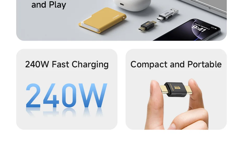 Hagibis USB-C Male to Male Adapter 80Gbps High-Speed