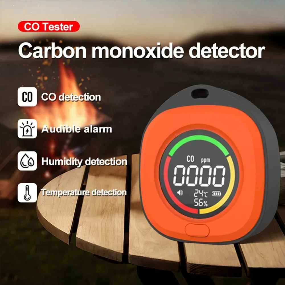 3 In 1 Carbon Monoxide Detector HD LCD Display CO Air Quality Monitor CO Detector Alarm Temp Humidity Sensor
