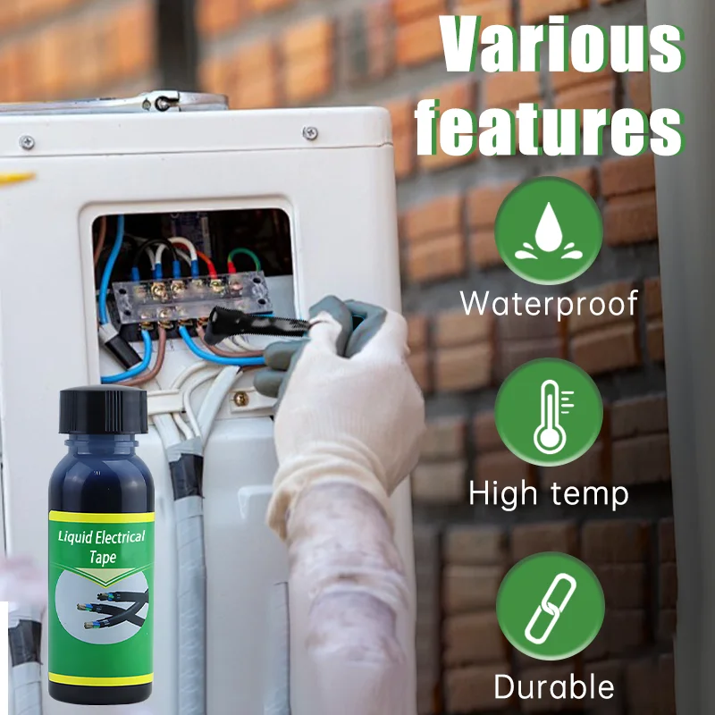50ml Liquid Electrical Tape Insulating Tape Repair Rubber Electrical Wire Cable Coat Liquid Insulation Paste Fix Line Sealant electrical repair liquid electrical tape electrical insulating tape electrical sealant