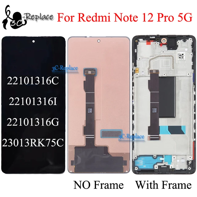 OLED / TFT 6.67 Inch Black For Xiaomi Redmi Note 12 Pro 5G LCD
