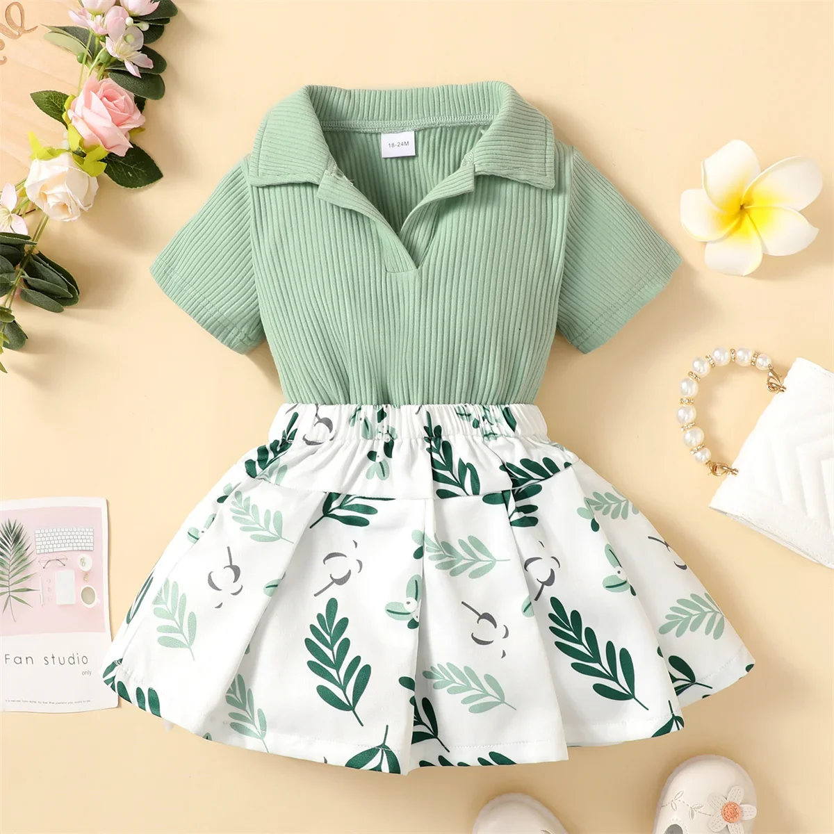 Girl's Polo and Skirt Set 1