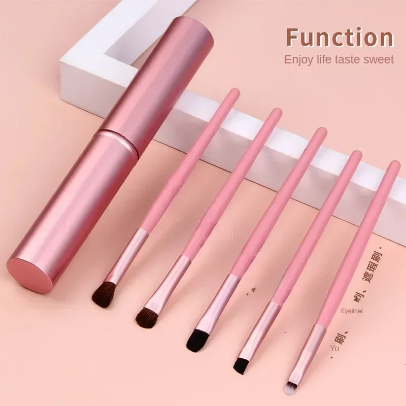 5 Pc Makeup Brushes Tool Set Eyeshadow Concealer Eyebrow Lip Blending Beauty Make Up Skin-friendly Brushes Women Cosmestic Tool