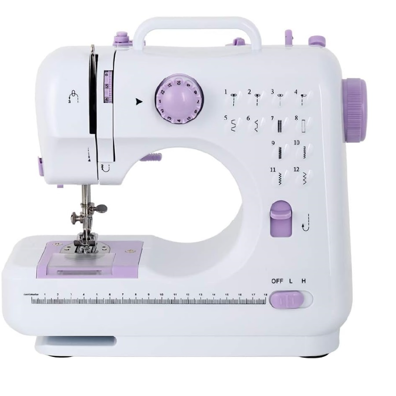 505Electric Sewing Machine Suitable for Beginners, Portable Sewing Machine with Reverse Sewing and 12 Kinds of Built-in Stitches