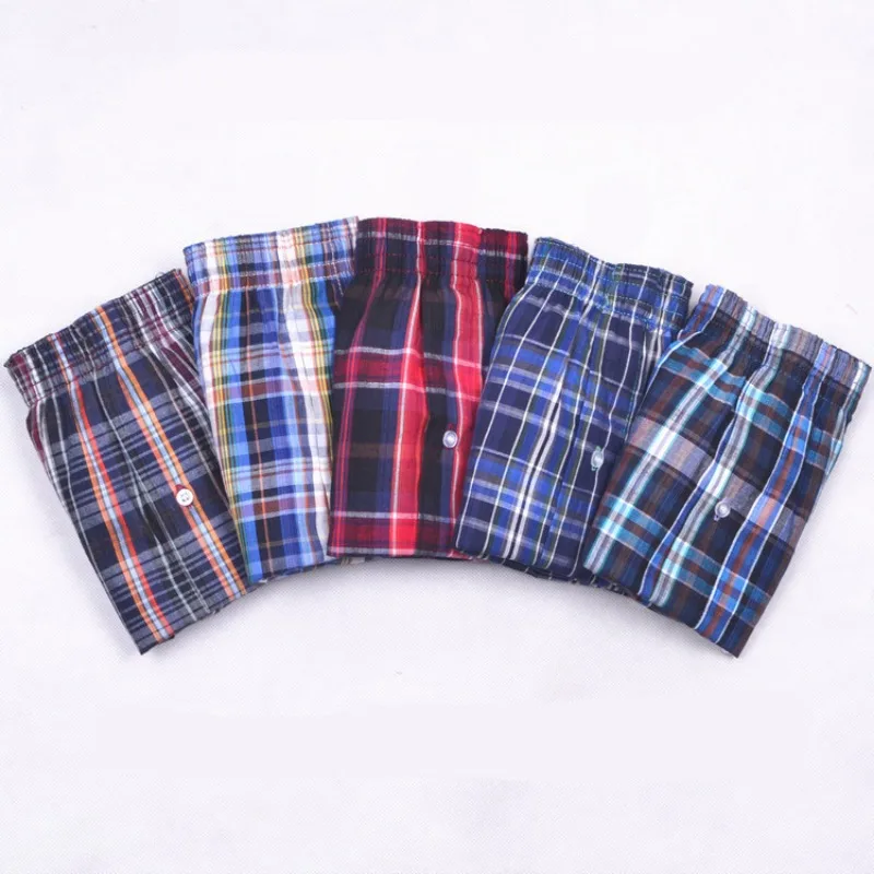 5pcs Classic Plaid Boxers Mens Underwear Men's Panties Arrow Pants Casual High Quality Boxer Cotton Boxers Shorts Mens Underwear
