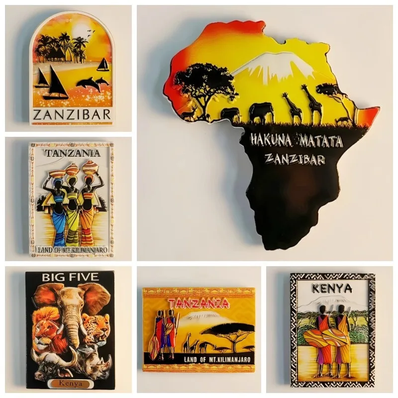 

Africa Fridge Magnets Tanzania Travelling Souvenirs Kenya Zanzibar Kilimanjaro Refrigerator Stickers Home Decor Wedding Gifts