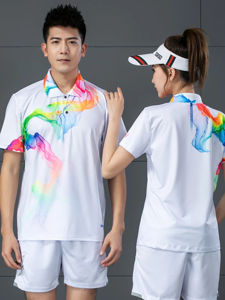 Badminton Suit Men And Women Top Table Tennis Tennis Shirt Summer Summer Short-sleeved Quick-drying Competition Training Suits