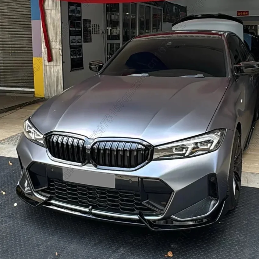 BMW 3 시리즈 G20 G21 LCI 330e 330i M340i 320i 2022-2026 튜닝용 글로스 블랙 자동차 프론트 범퍼 립 에어 스플리터 턱 바디 키트