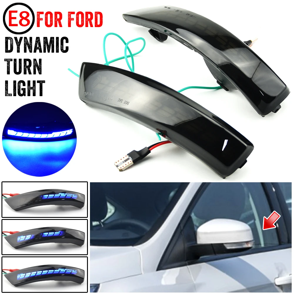 

Dynamic Blinker For Ford Focus Mk4 Ab Bj 2019 -2020 Flowing LED Turn Signal Light Side Lamp 1 Pair