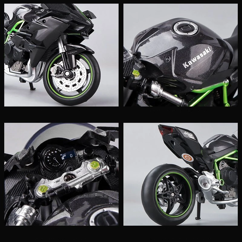 1/12 Kawasaki H2R Ninja Die Cast Motorcycle Model Toy Vehicle Collection Autobike Shork-Absorber Off Road Autocycle Toys Car 4