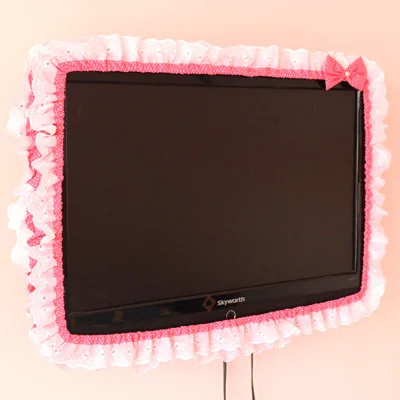 24-48INCHES Fabric TV Circle Power on Without Taking Out Dust Cover Monitor Screen Home Decorations Dust Cover with Elastic