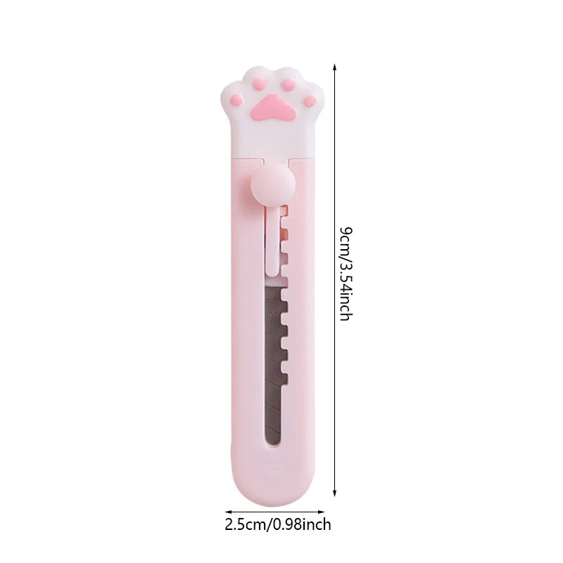 Mini Kawaii Utility Knife Cat Paw Art Box Paper Cutter Cute Craft