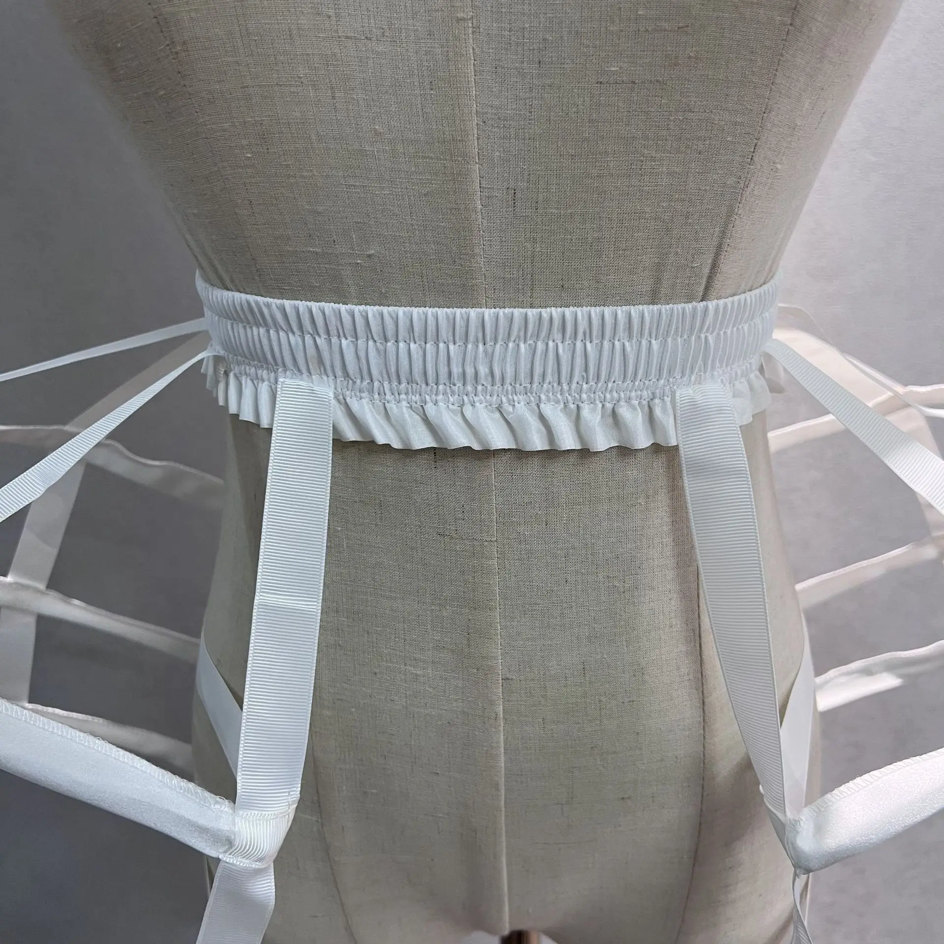 White Pannier Petticoat Women Victorian Bustle 3-Hoop Hollow Cages Skirt Cosplay Lolita Underskirt Crinoline petticoat skirt petticoat underskirt lolita petticoat