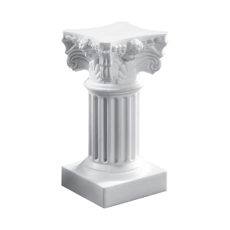 White Scandinavian Style Roman Column Candlestick Photo Props Background Home Living Room Desktop Decoration Ornaments
