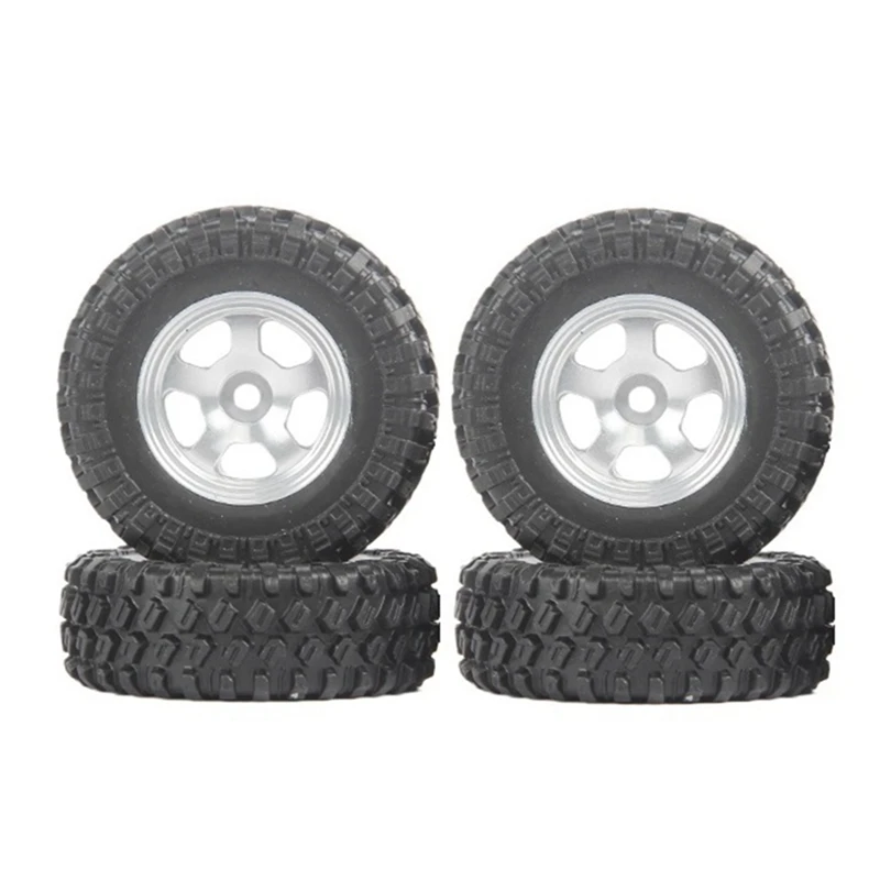 

For Axial SCX24 1/24 RC Crawler Car 4PCS 1.0 Metal Beadlock Wheel Rims Tires Tyre Set Upgrade Parts Accessories