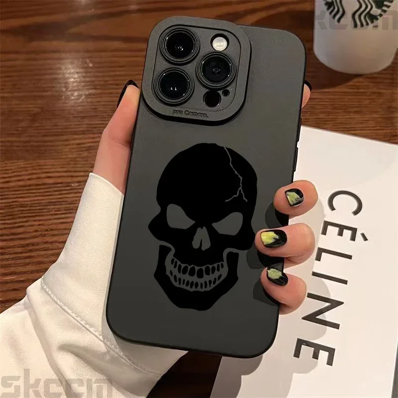 Terror Skull Hand Matte Phone Case For iPhone 16 15 14 13 12 11