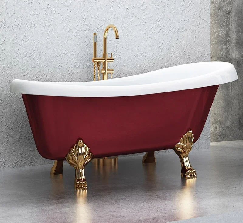 Independent retro concubine bathtub home acrylic mini Internet celebrity small bathtub small apartment hotel bath non-cast iron