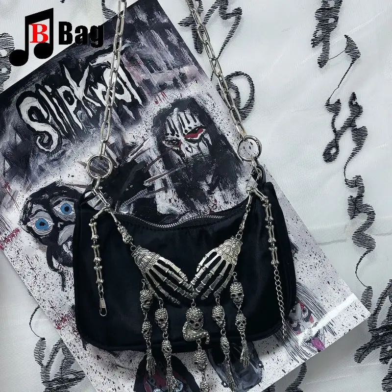 women's handbag Retro metal Men unsex Y2K cool girl Harajuku