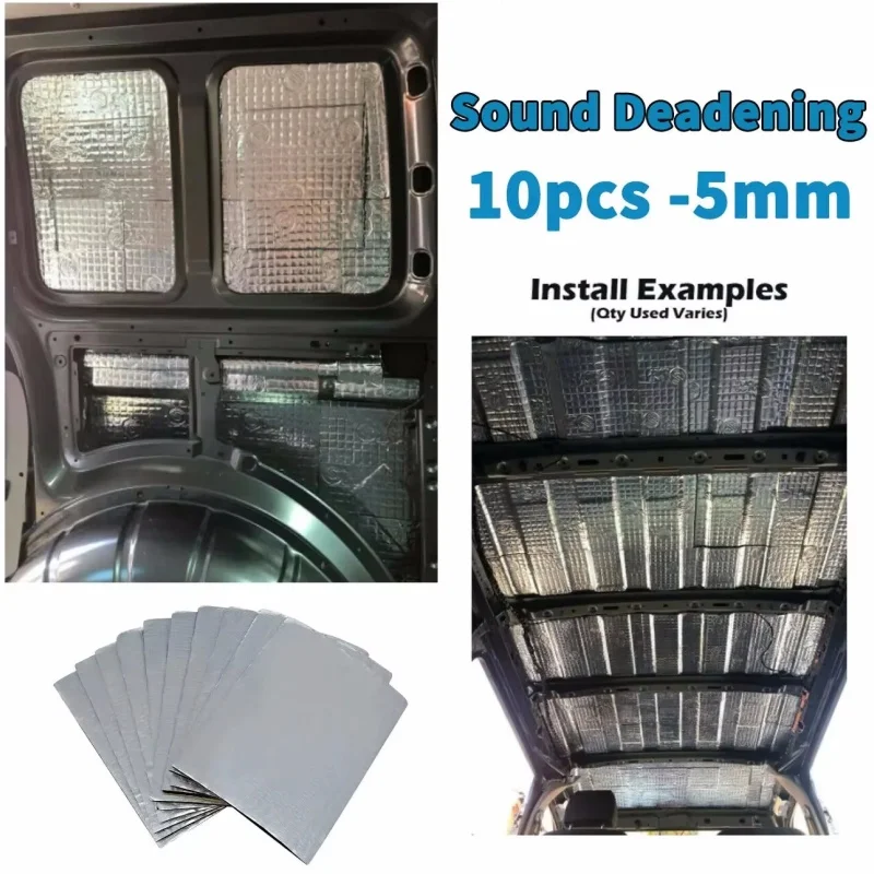 Sound Proof Mat 10 Sheets 5mm Car Van Sound Deadener Heat Insulation