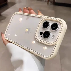 Luxury Bling Rhinestone Diamond Phone Case - Premium Shockproof Cover - iPhone 15 Plus (Antique White)