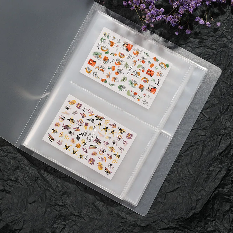 

Альбом для хранения наклеек для ногтей, вместительный Органайзер с 80 отделениями для выставочных фотоальбомов, карт, маникюрных наклеек