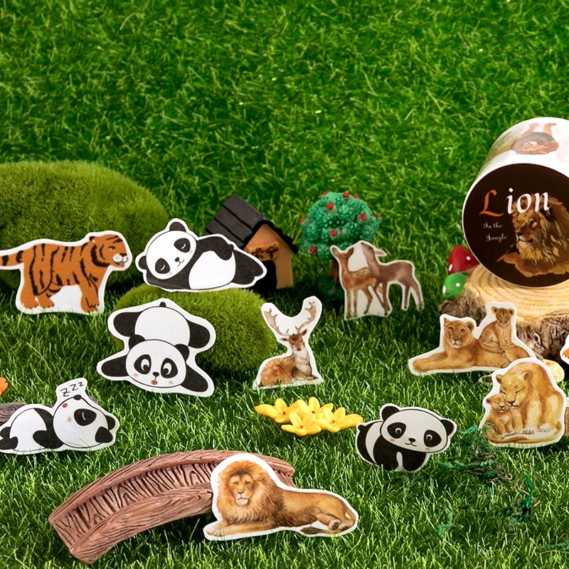 30mm * 2m 신비로운 동물 시리즈 귀여운 숲 동물 테마 와시 테이프 DIY 스크랩북킹 미적 소재 마스킹 테이프