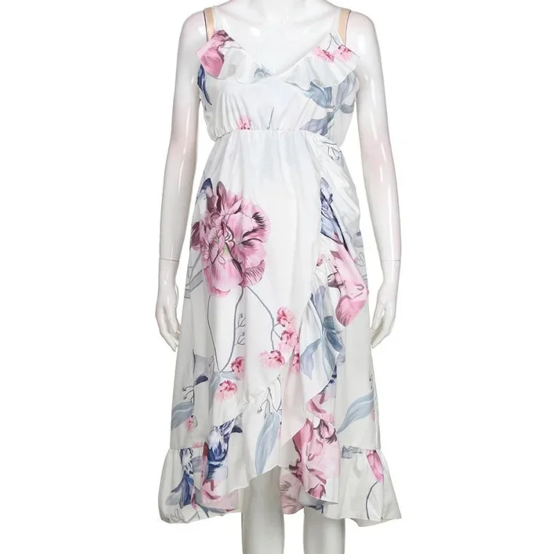 Flowers Slip Dress Maternity Clothes Pregnancy Floral Dresses Pregnant Women Nursing Mother Sexy Sweet Clothings