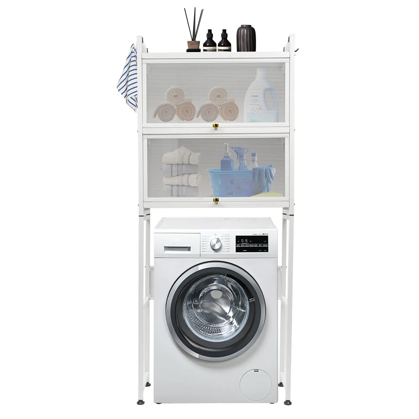 Bathroom Organizer Over Toilet Storage Cabinet Wood Metal Space Saver Stand NEW
